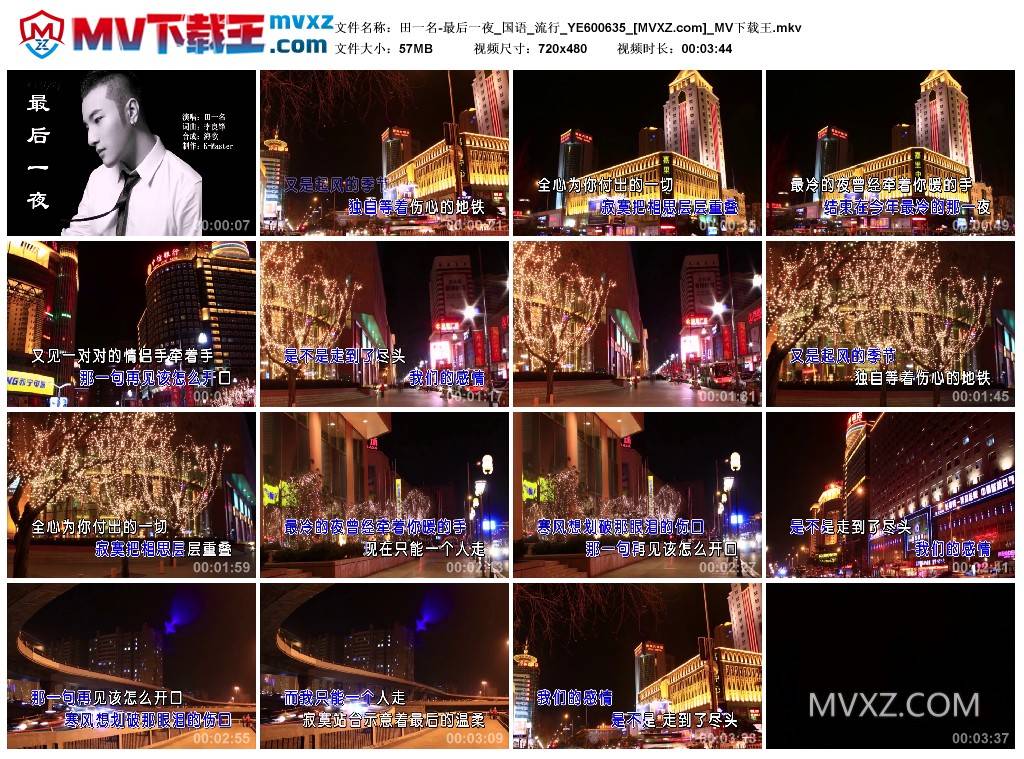 田一名-最后一夜_国语_流行_YE600635